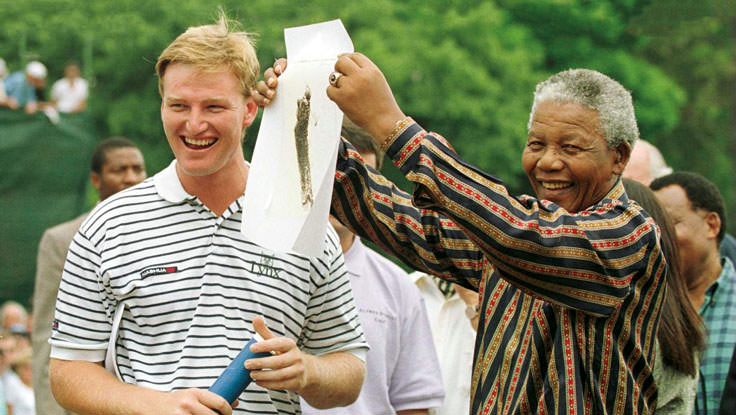Ernie Els meets Nelson Mandela