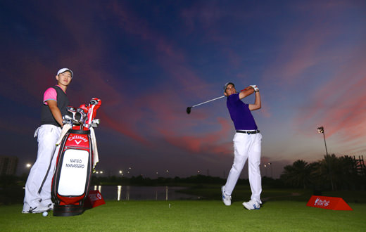 Manassero and Tianlang sample Abu Dhabi night golf
