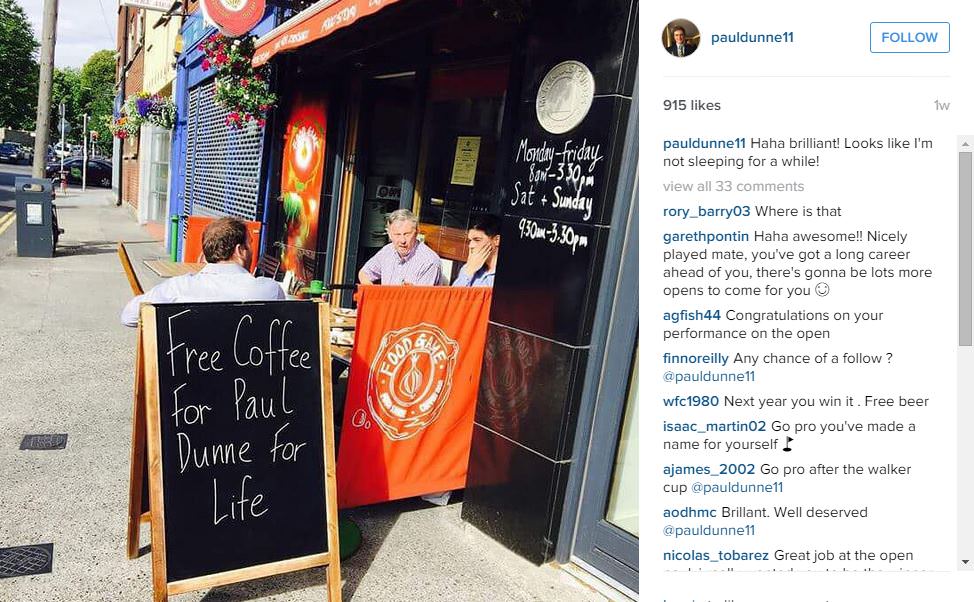 Social Spotlight: Free coffee for Dunne & good vibes for Wie