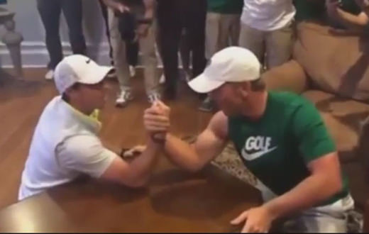 Rory McIlroy beaten in arm wrestle by 17-year-old junior star