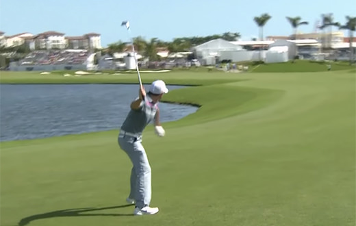 Rory throws club in the water, Donald Trump retrieves it