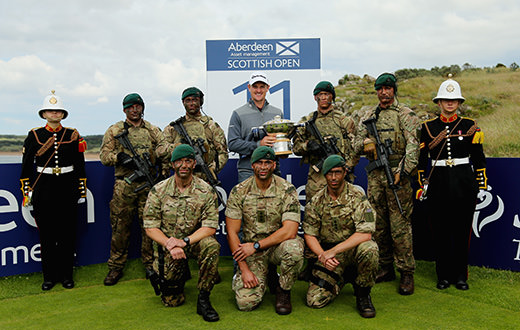 Royal Marines deliver Scottish Open trophy to Gullane
