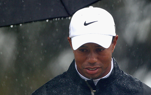 Spotted: Tiger Woods plays practice round at rainy Merion