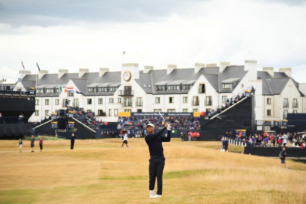 Tiger Woods at Carnoustie for the Open