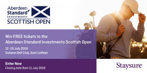 WIN: Tickets to the Aberdeen Standard Investments Scottish Open courtesy of Staysure