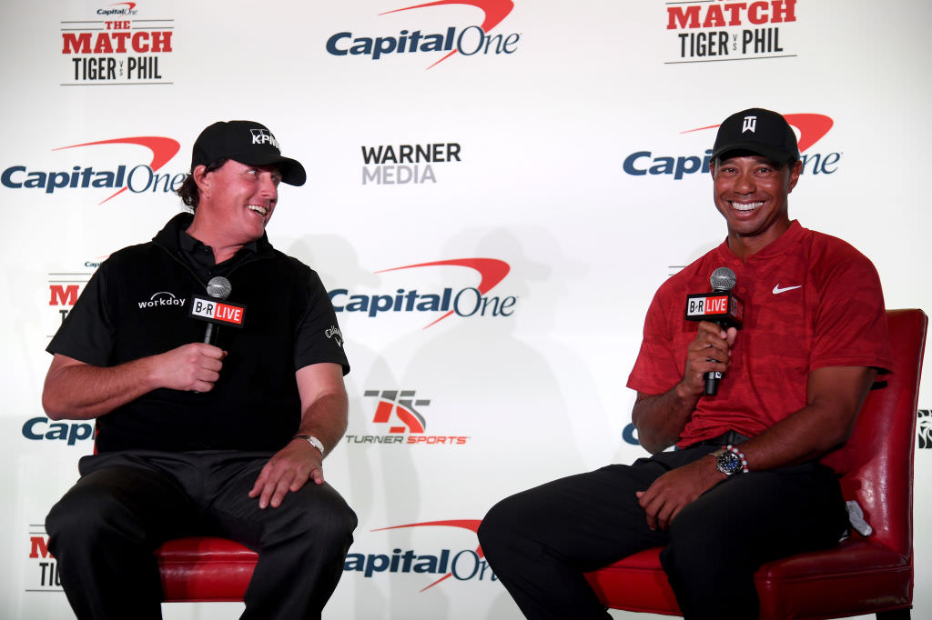 Phil Mickelson and Tiger Woods The Match press conference