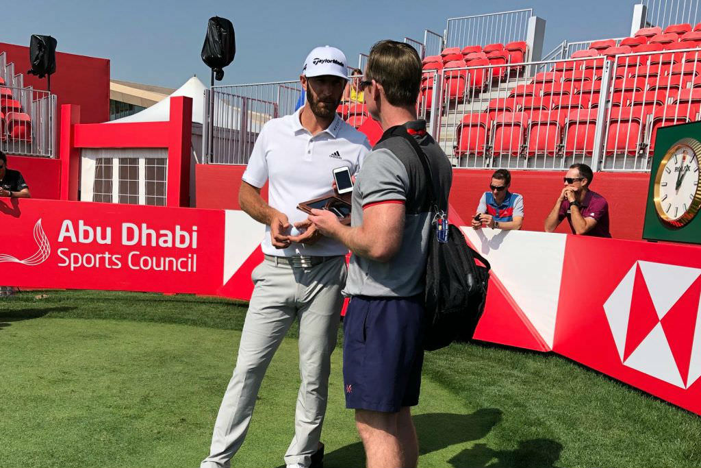 Chris Bertram Dustin Johnson in Abu Dhabi