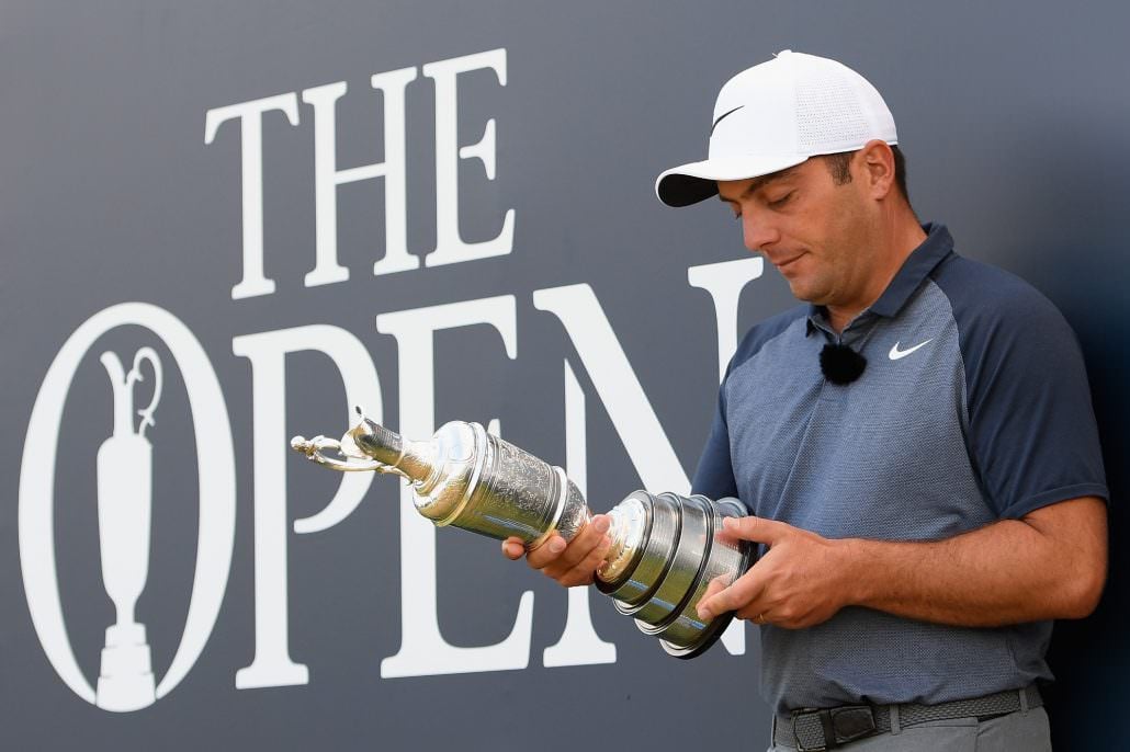 Francesco Molinari admiring the Claret Jug after winning the Open Championship at Carnoustie | Source: Getty Images