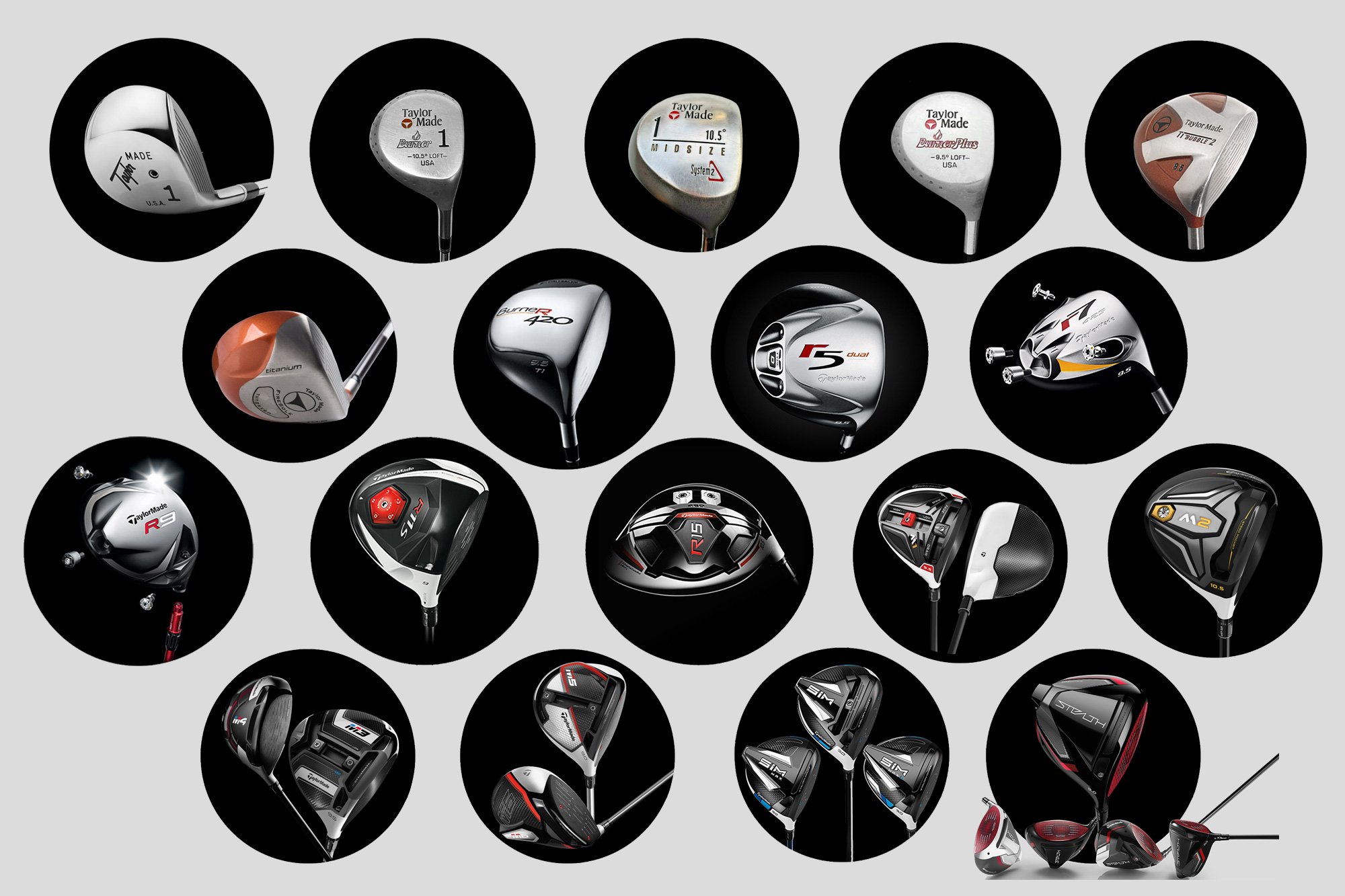 TaylorMade drivers by year