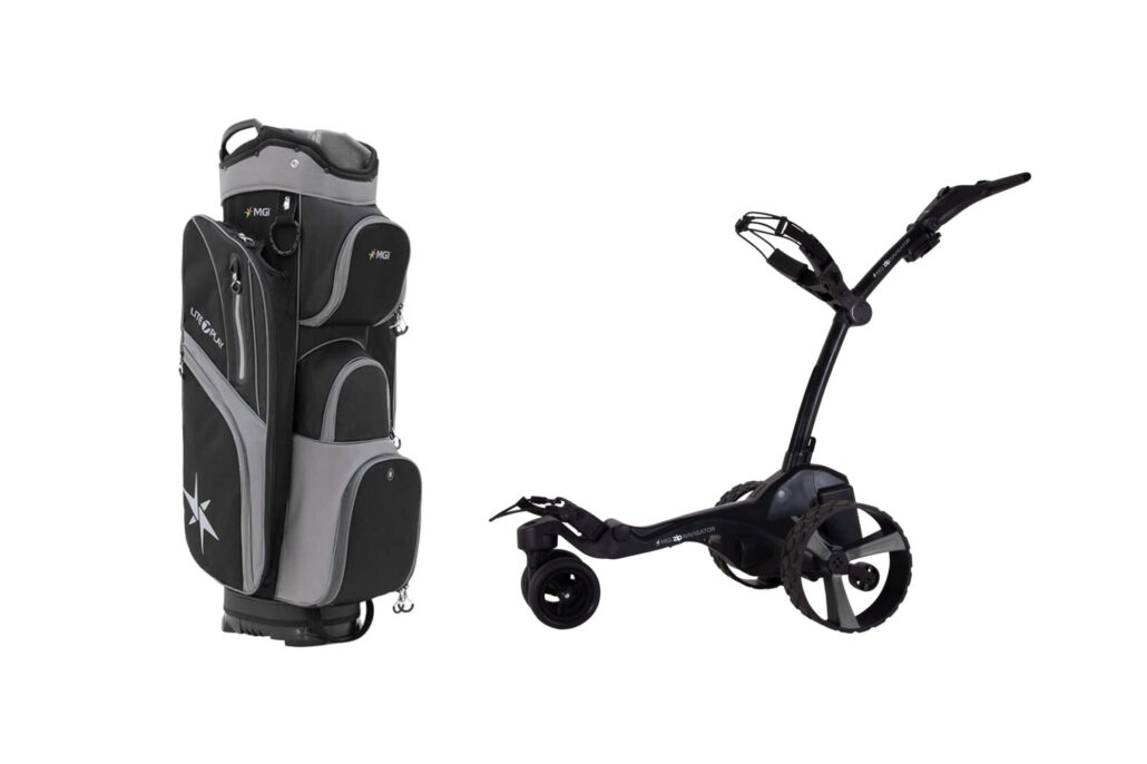MGI golf bag and trolley