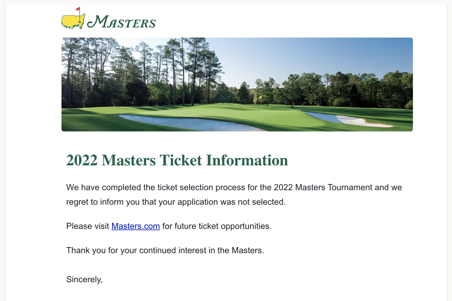 Masters ticket lottery
