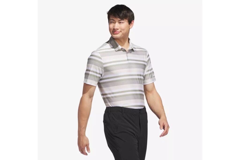 Adidas Ultimate365 HEAT.RDY Stripe Men's Short Sleeve Golf Polo Shirt