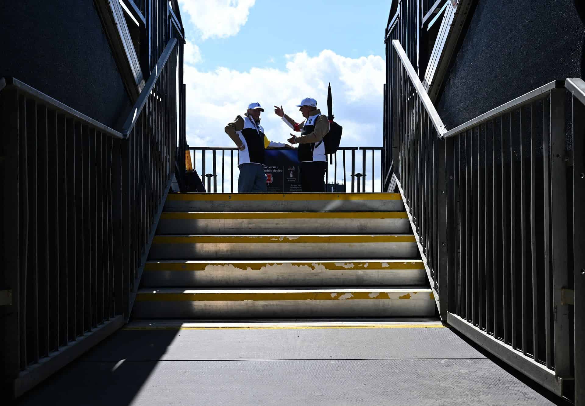 the open grandstands