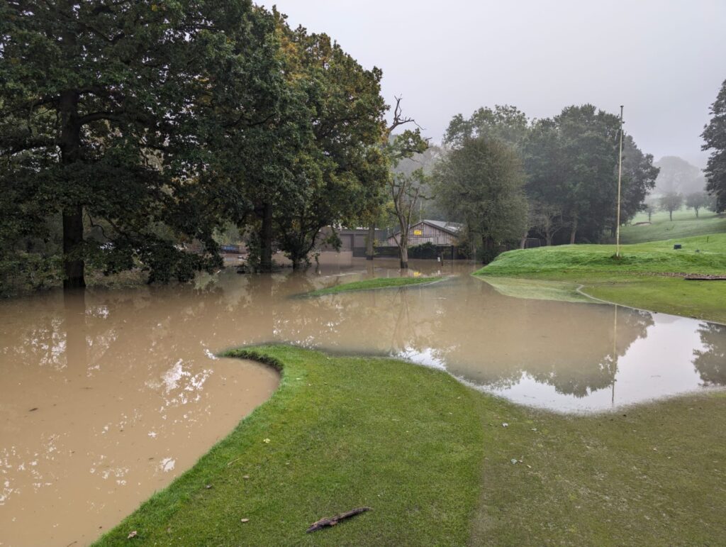 flooded golf courses