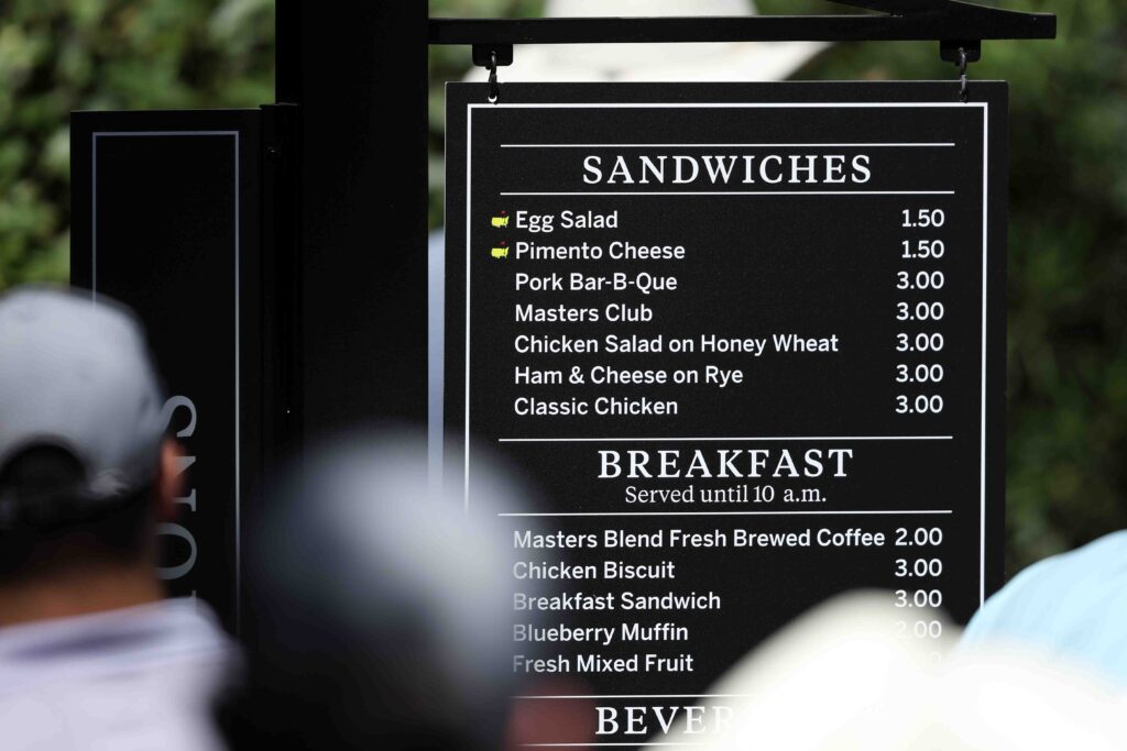 Masters concession prices The food and drink bill is incredible