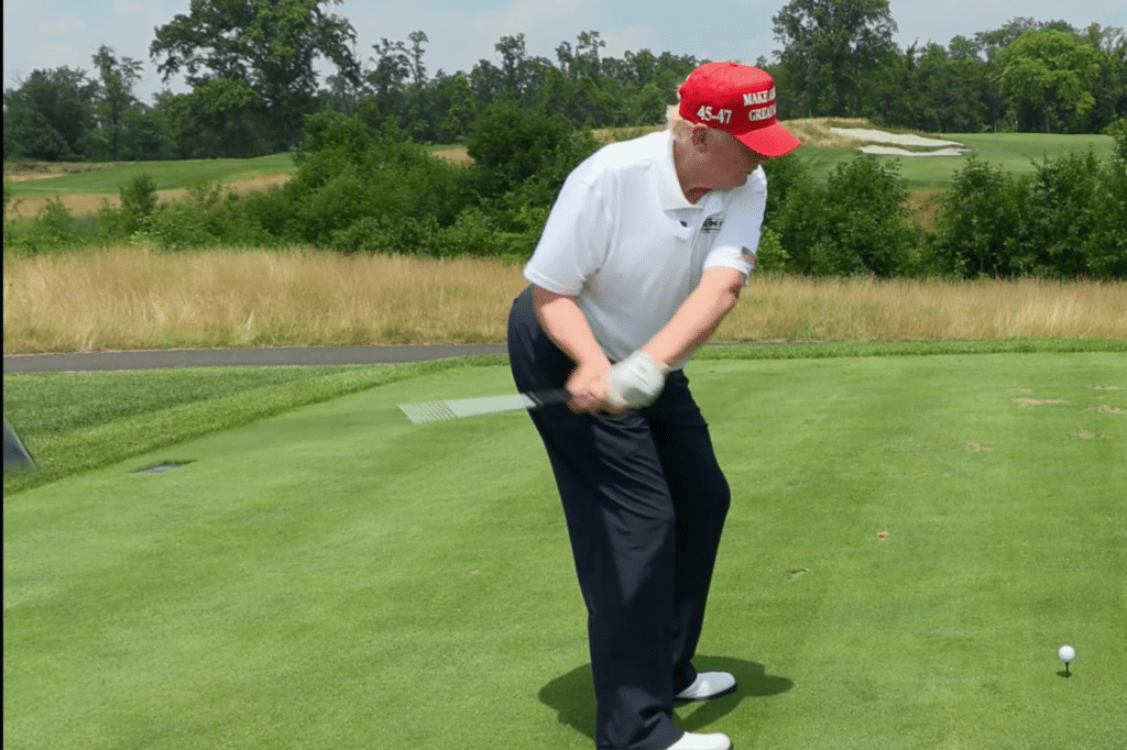 donald trump golf swing