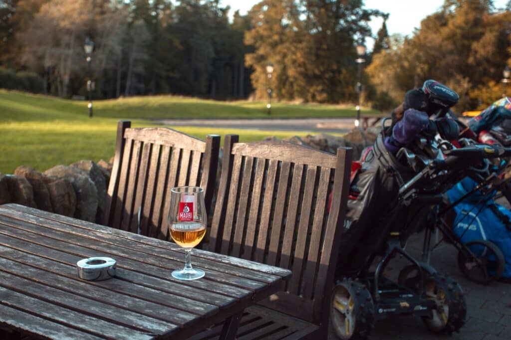 drinking on golf course