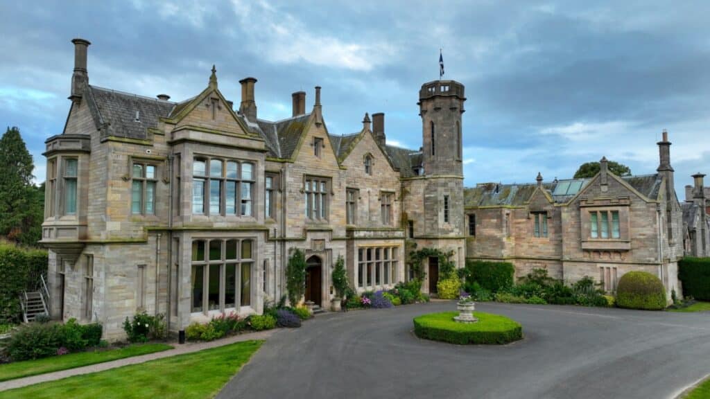 The castle at Schloss Roxburghe, home to the hotel and bar areas