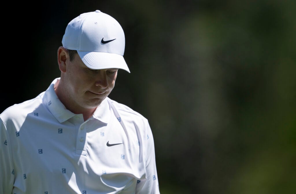 Robert MacIntyre of Scotland reacts on the No. 13 hole during the second round of the Masters at Augusta National Golf Club, Friday, April 10, 2026 | Source: Logan Whitton