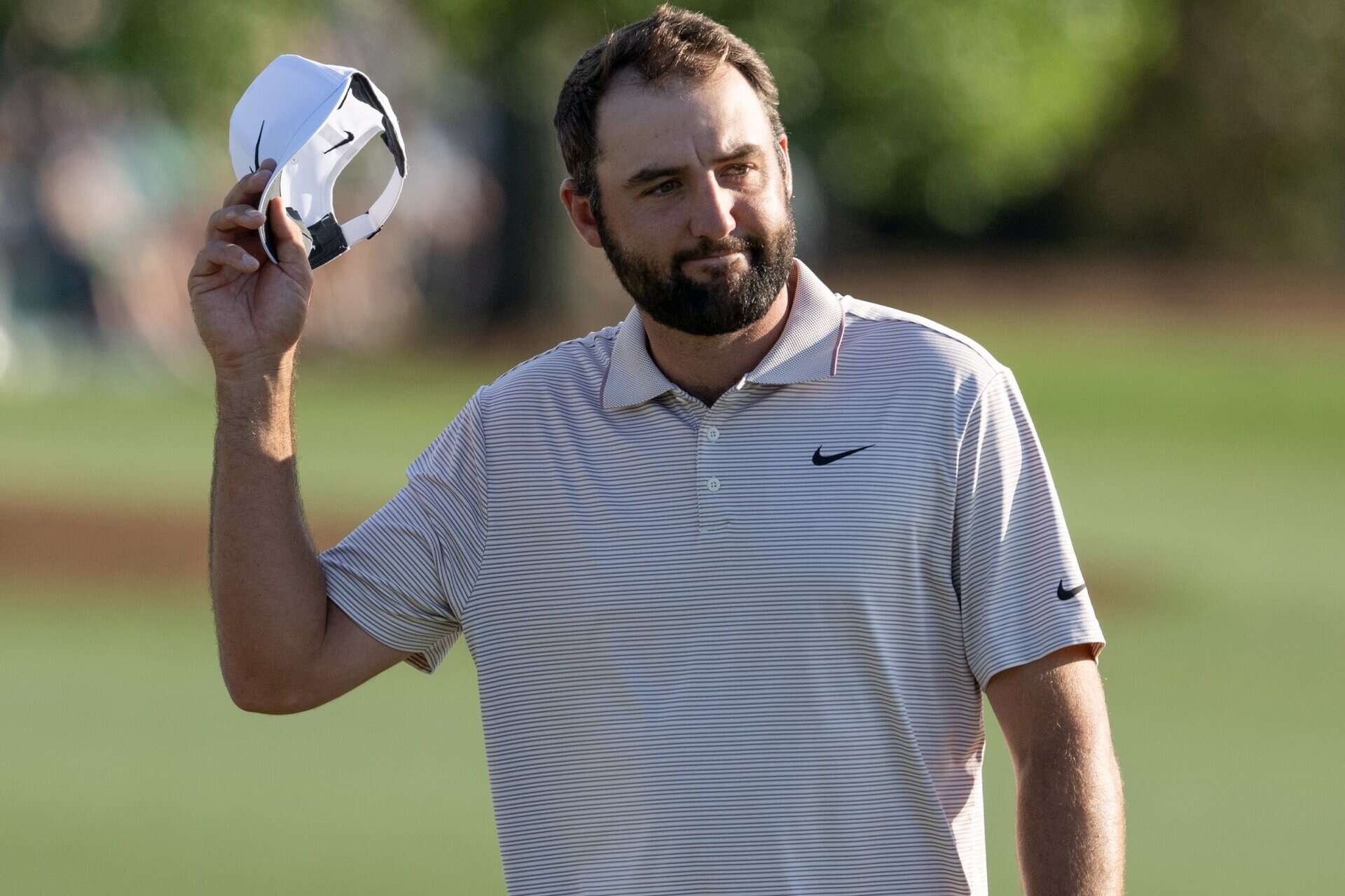 Scottie Scheffler had an unfortunate break at the FedEx St Jude Championship | Source: Getty Images scottie scheffler hits sprinkler head