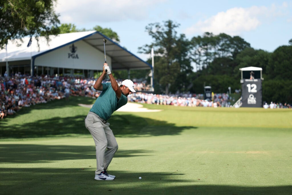 Scottie Scheffler has some of the most unique footwork on tour | Credit: PGA Championship
