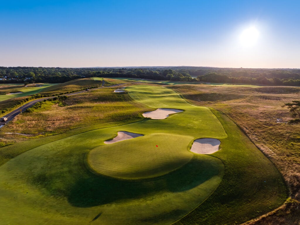The 13th Hole of Shinnecock Hills Golf Club in the Southampton, N.Y. on Monday, July 21, 2025. (USGA/Fred Vuich)