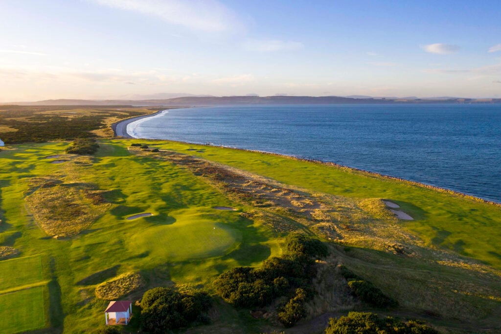 The 7th (right) and 8th (centre left) and 9th (left) holes on Nairn's Championship Course | Source: Nairn / 18Players