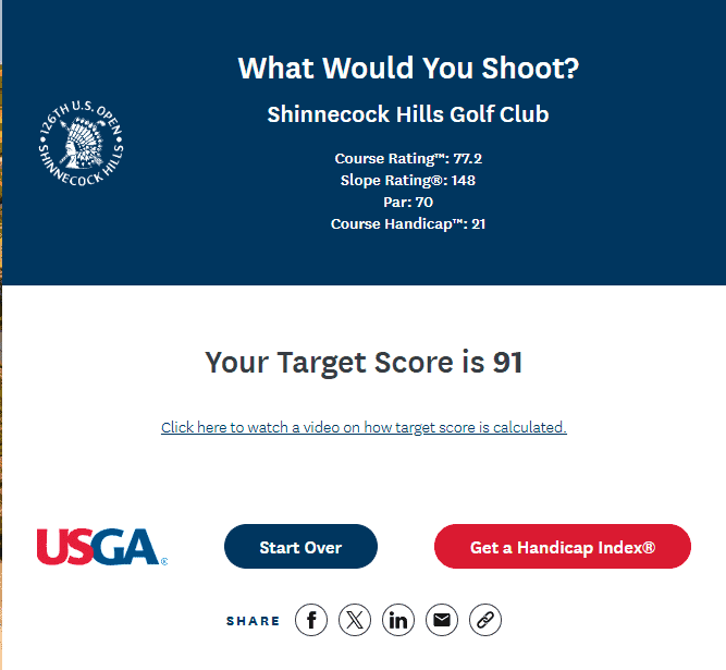 USGA Handicap Calculator | Source: USGA