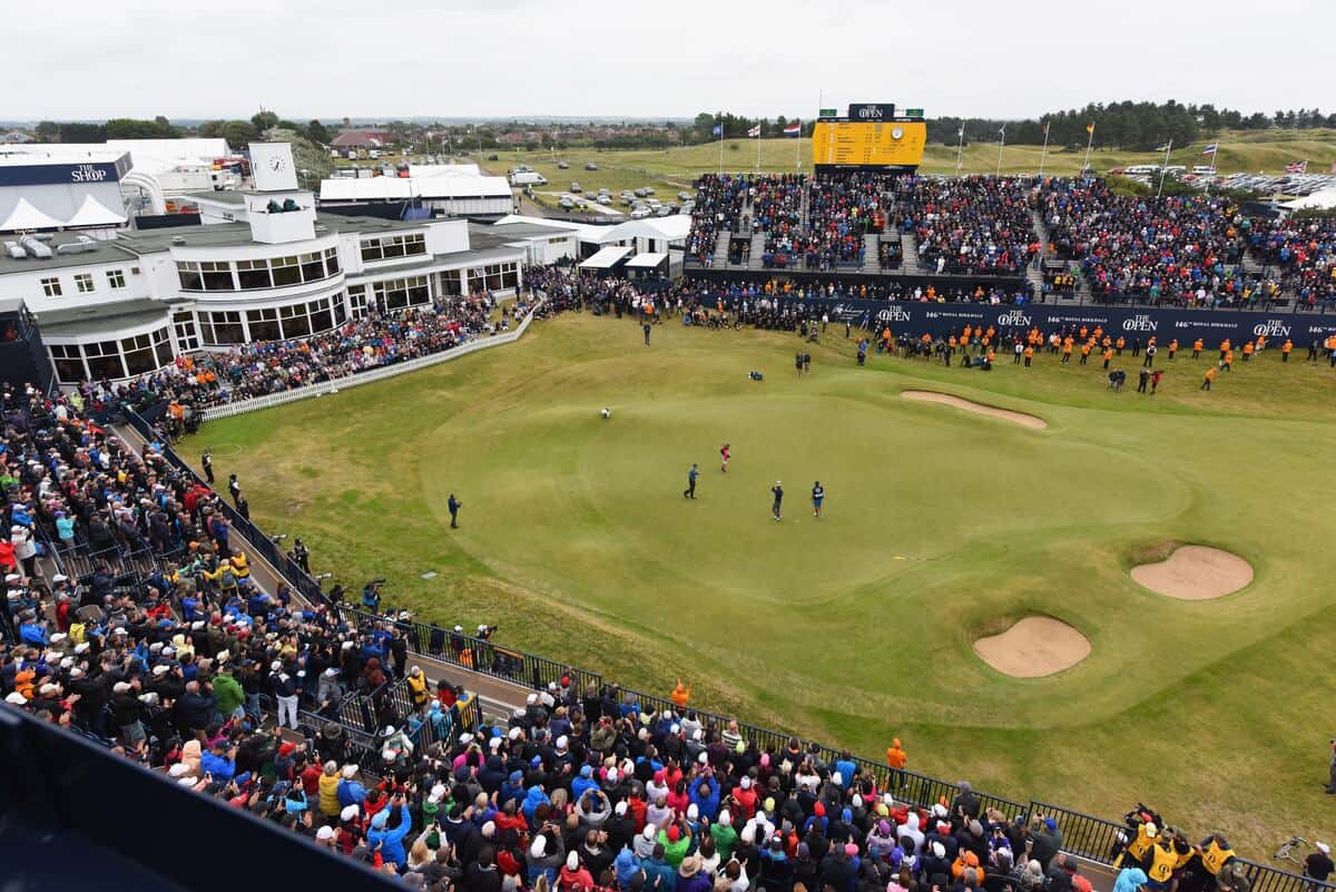 Jordan Spieth of the United States celebrates his victory on the 18th green during the final round of the 146th Open Championship at Royal Birkdale on July 23, 2017 in Southport, England. (Photo by Richard Heathcote/R&A/R&A via Getty Images)