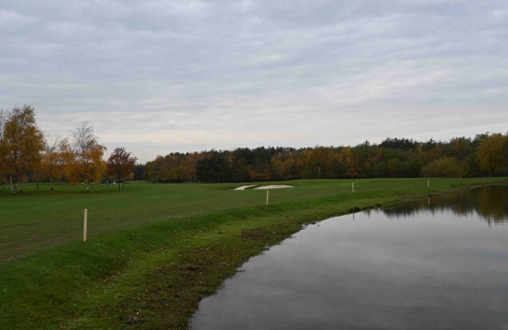 yellow stakes in golf