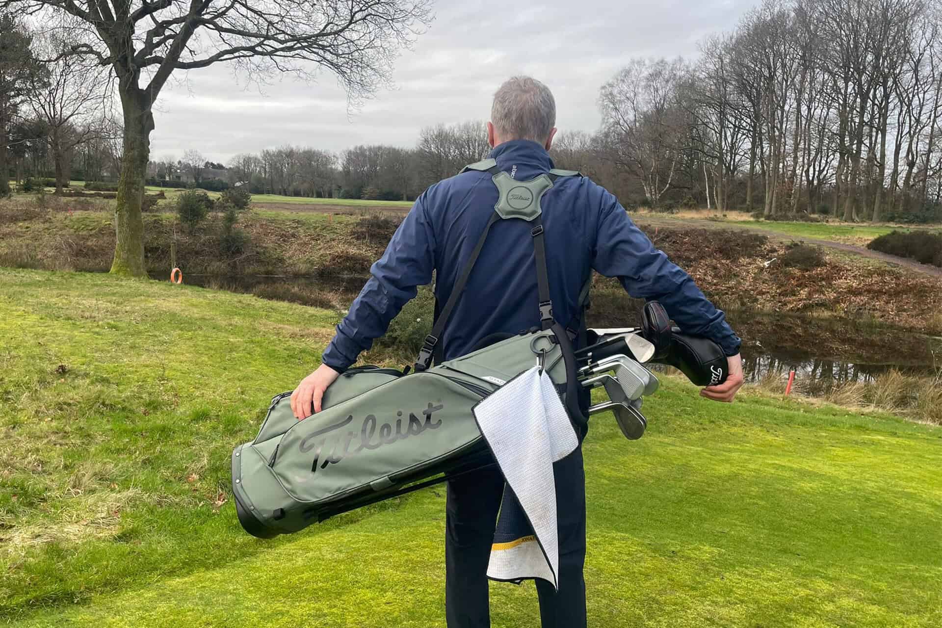 Titleist Players S4 StaDry stand bag on the back