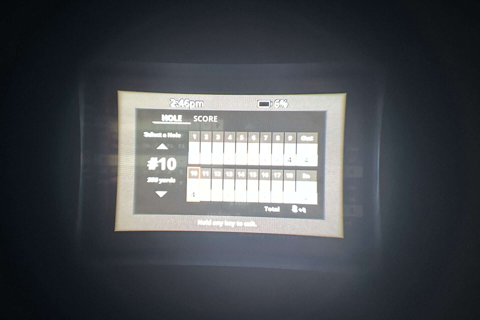 Garmin Approach Z82 displaying green view with distances