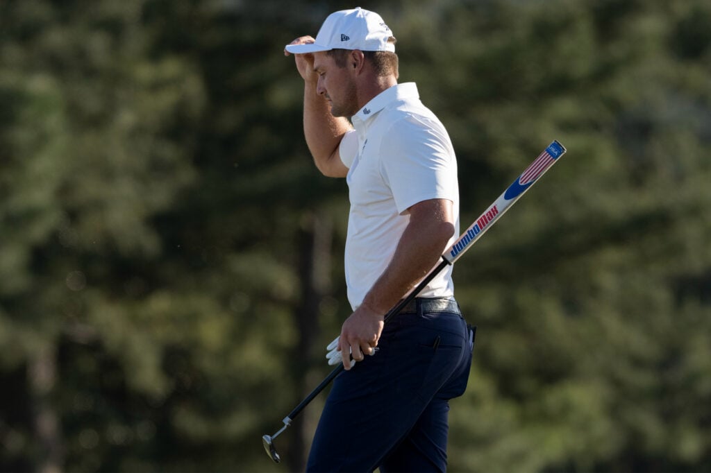 Bryson DeChambeau struggles his way around Augusta during the opening to rounds. Credit: Getty Images