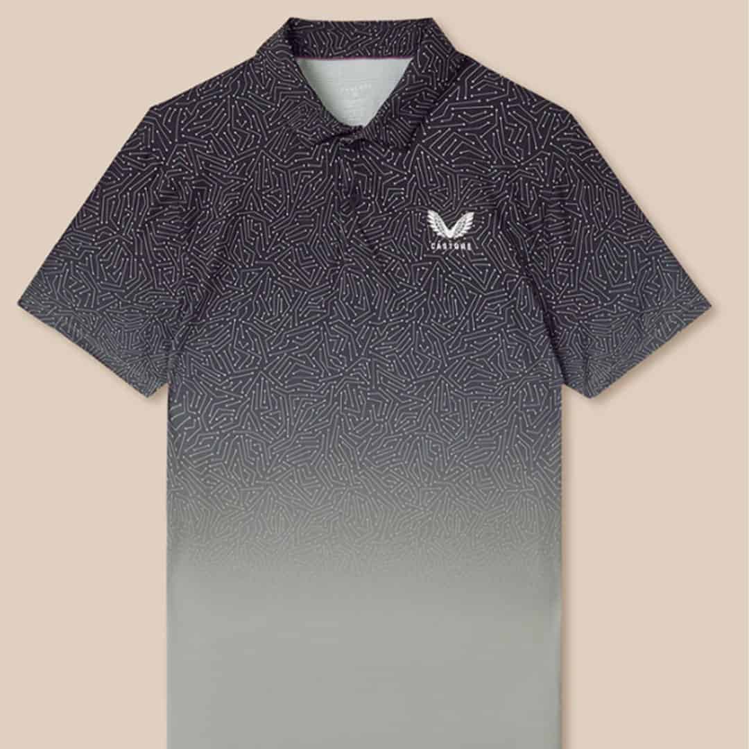 Men’s Golf Map Printed Short Sleeve Polo Top | Source: Castore