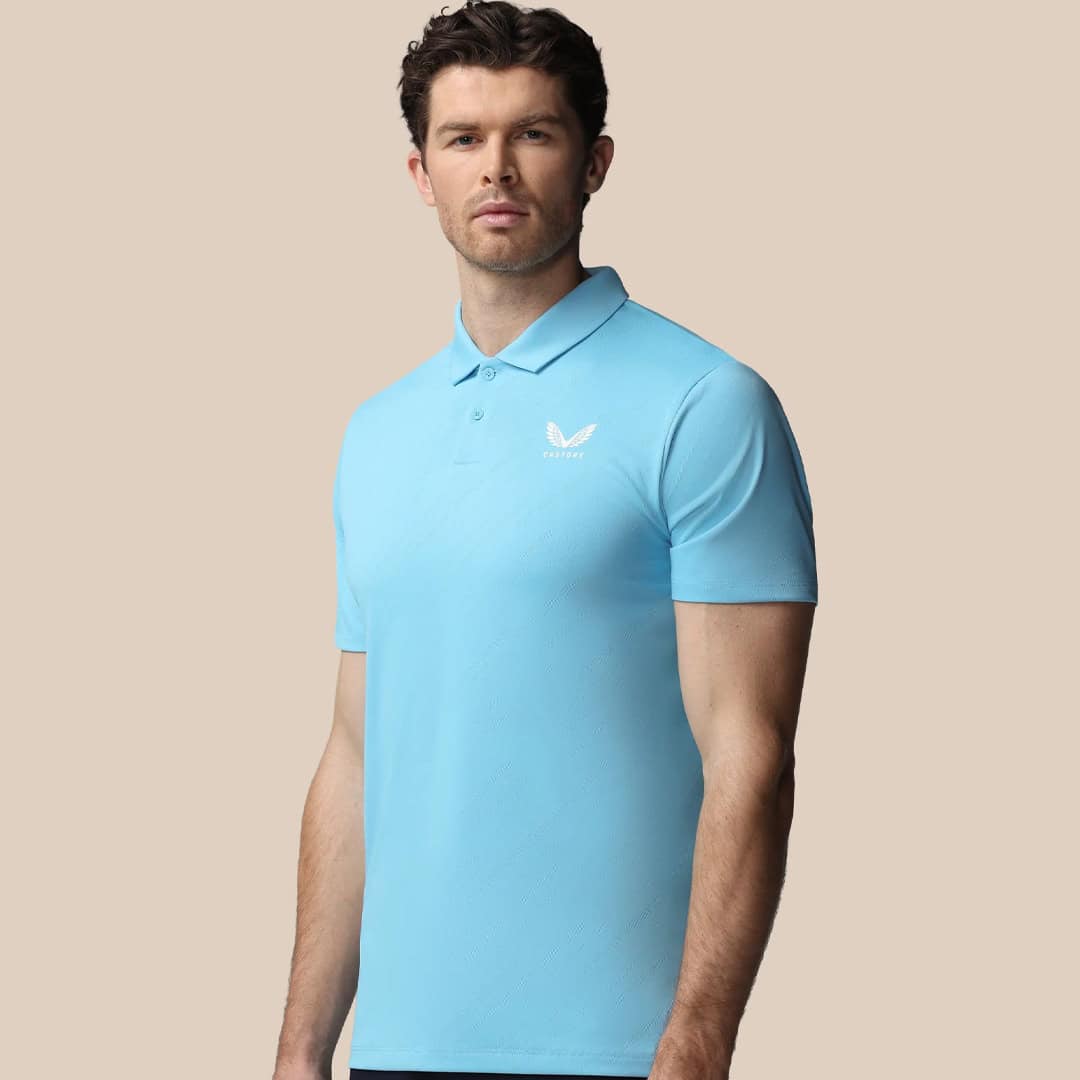 Castore Men’s LVS Engineered Knit Short Sleeve Polo | Source: Castore