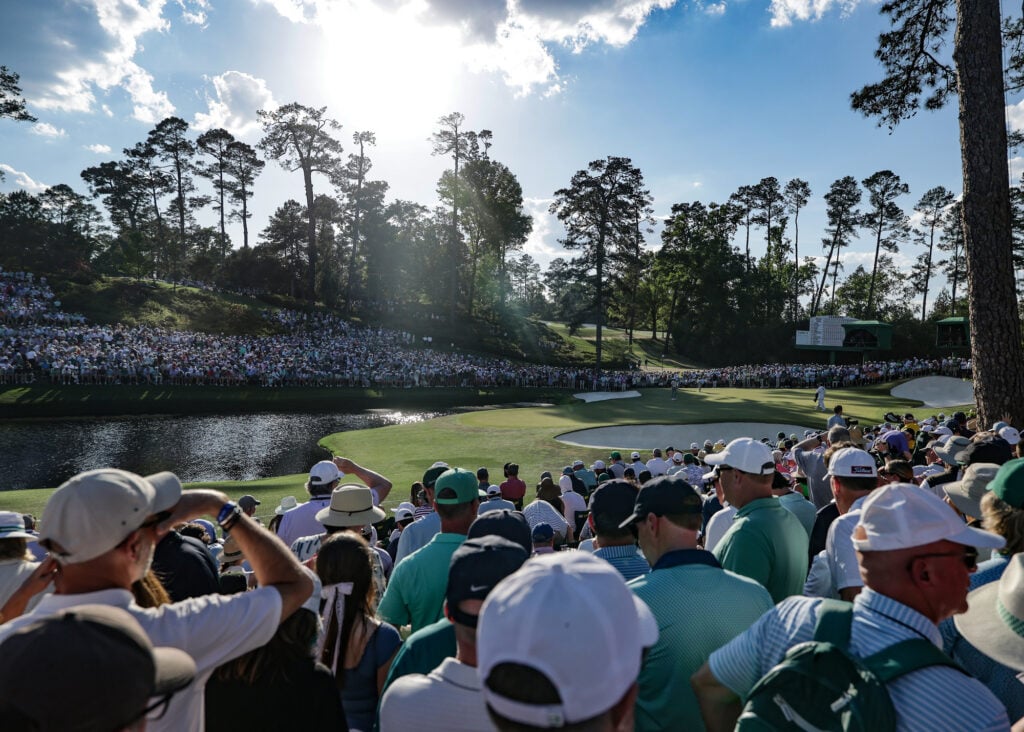 Rory McIlroy of Northern Ireland and Cameron Young during the final round of the 2026 Masters Tournament at Augusta National Golf Club | Source: David Cannon/Getty Images