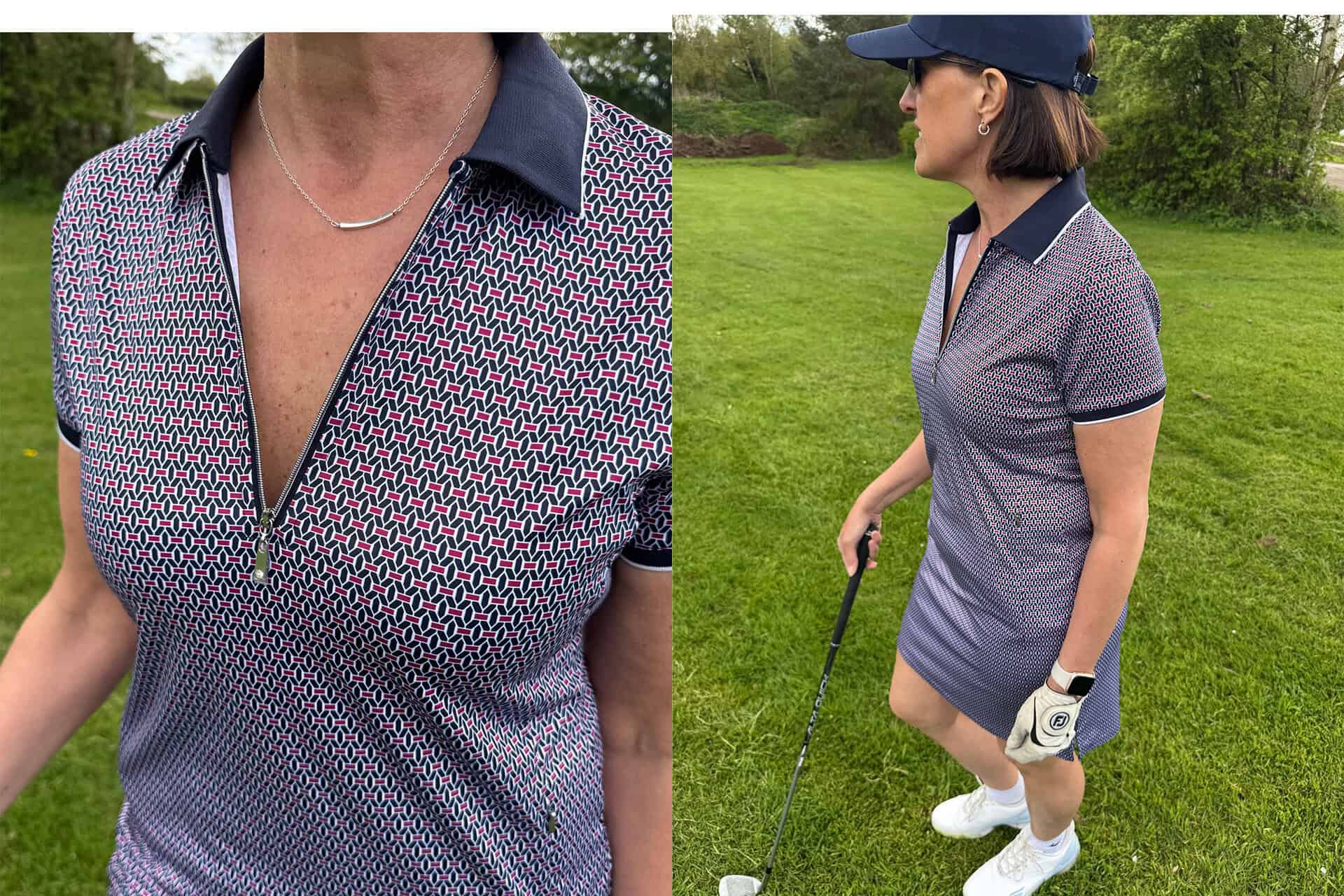 Glenmuir Ladies Zip Collar Printed Golf Dress with Detachable Shorts | Source: NCG