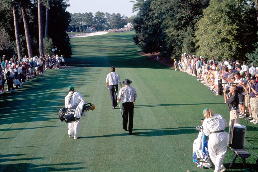 Greg Norman Masters 1996 King Cobra bag | Source: Getty