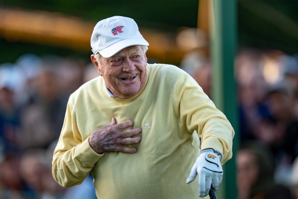 Jack Nicklaus during the first round of the 2026 Masters. Credit: Getty Images