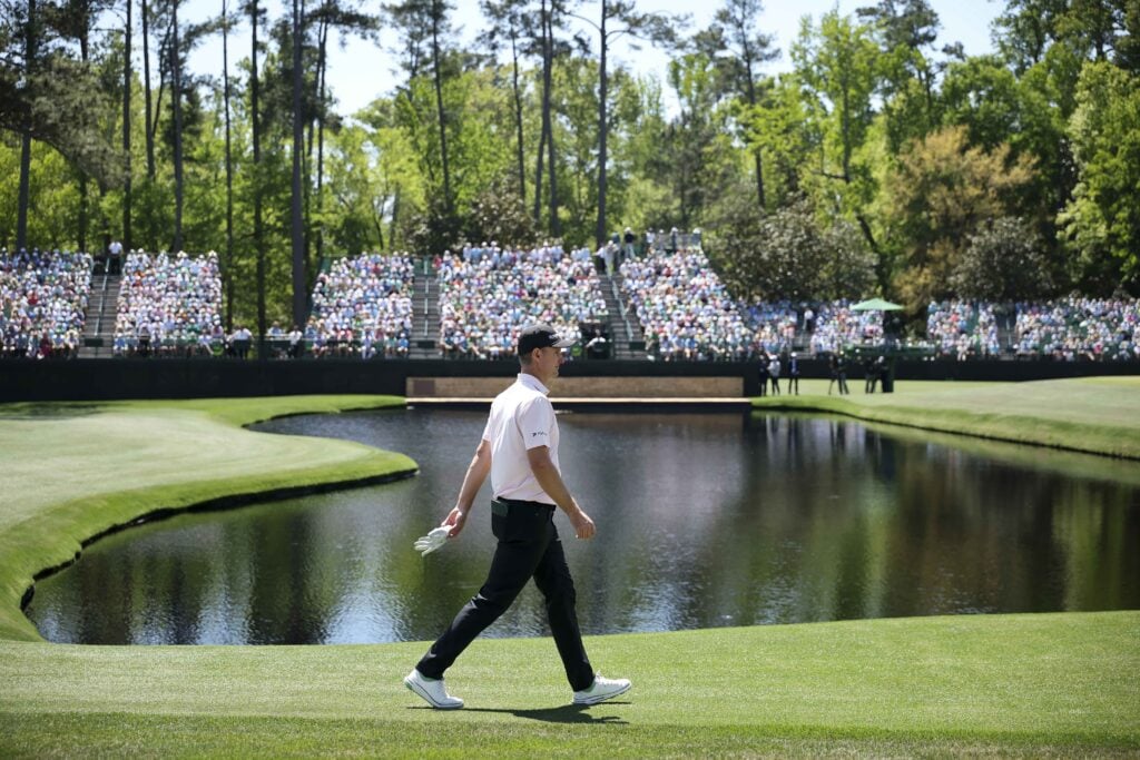 AUGUSTA, GEORGIA - APRIL 10: Justin Rose of England walks the the 15th hole during the second round of the 2026 Masters Tournament at Augusta National Golf Club on April 10, 2026 in Augusta, Georgia. (Photo by Hector Vivas/Getty Images)