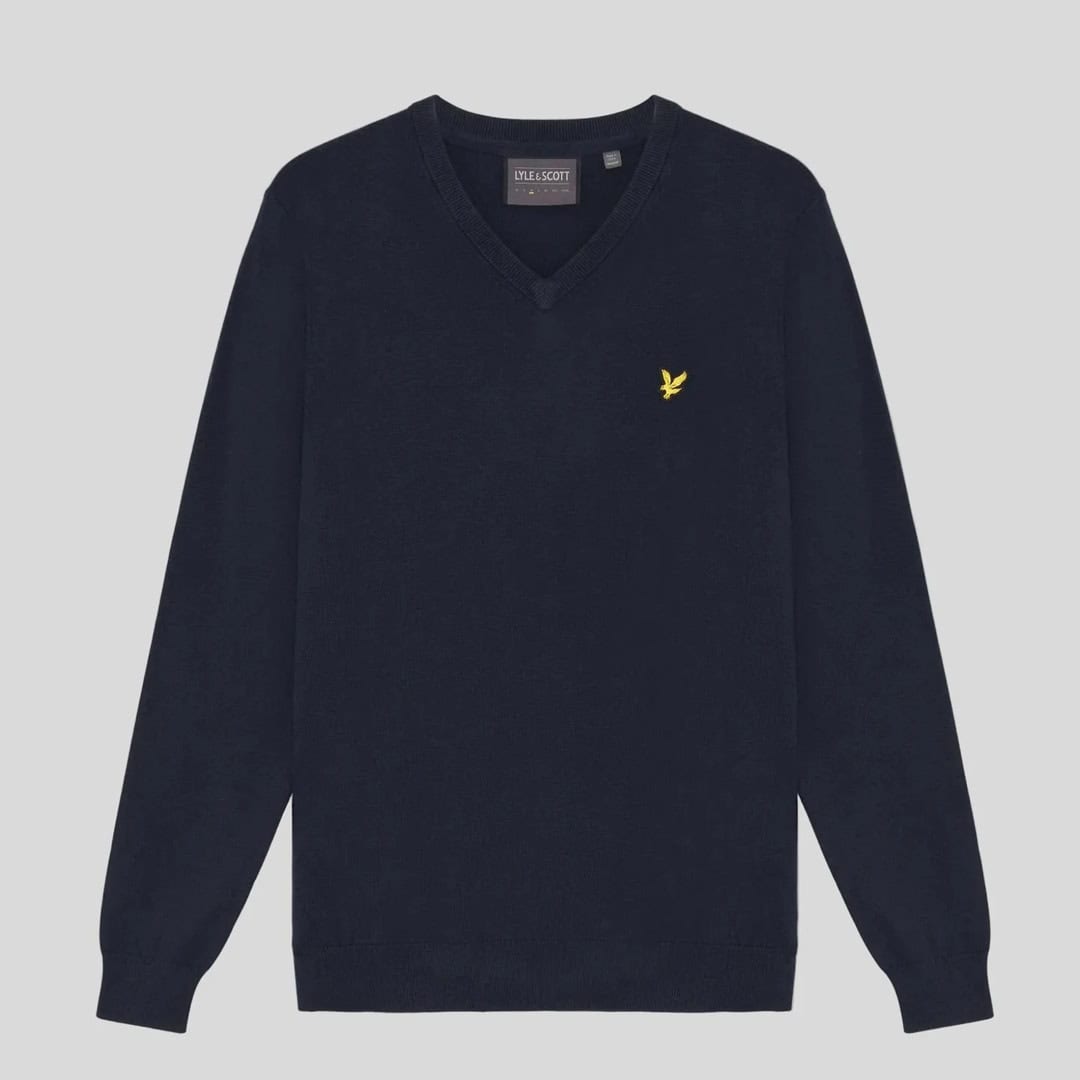 Lyle & Scott Cotton Blend V-Neck Jumper | Source: Lyle & Scott
