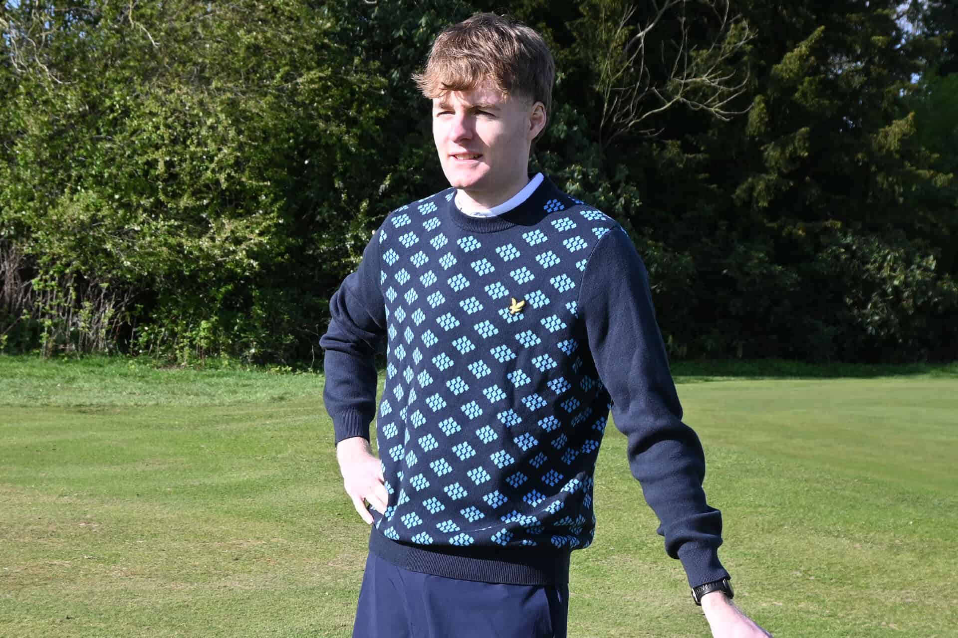 Lyle & Scott Cotton Crew Neck Argyle Jumper | Source: NCG