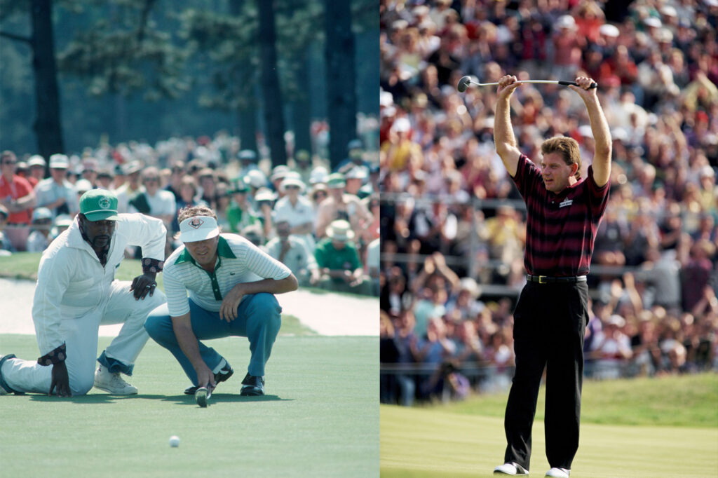 Ray Floyd at the 1976 The Masters and Nick Price at the 1994 The Open at Turnberry with Zebra putters | Sources: Getty Images