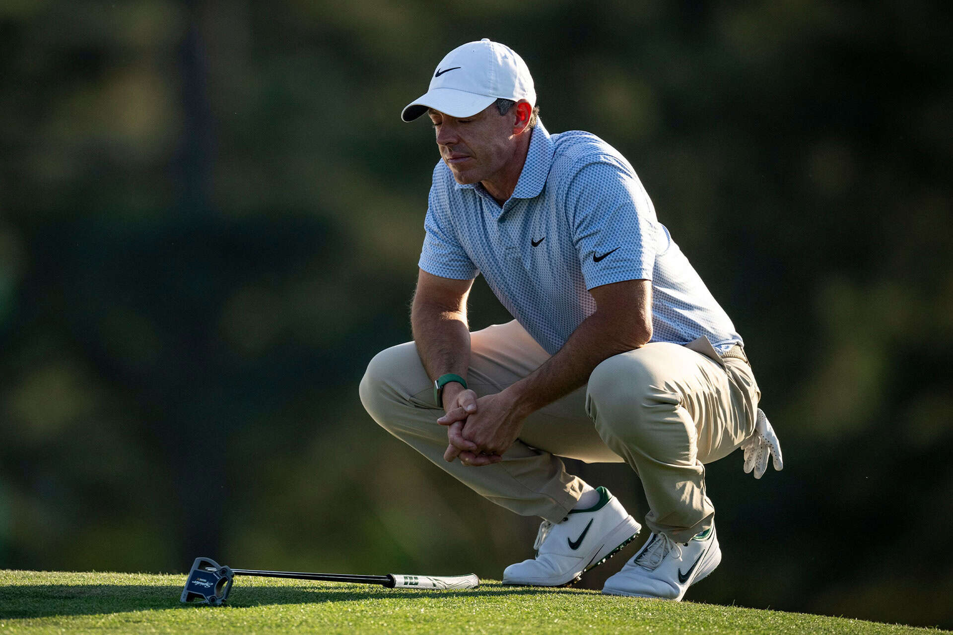 Masters champion Rory McIlroy of Northern Ireland waits to putt during the final round of the Masters at Augusta National Golf Club, Sunday, April 12, 2026 | Source: Logan Whitton