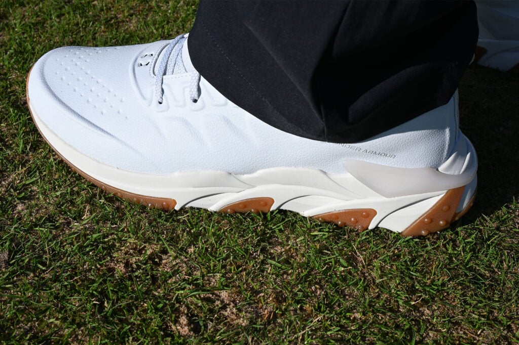 Under Armour Halo Tour spikeless golf shoes side | Source: NCG