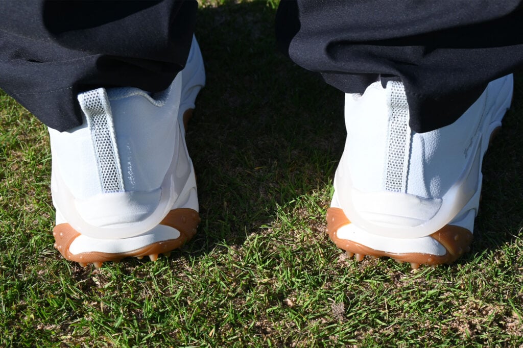 Under Armour Halo Tour spikeless golf shoes heel | Source: NCG