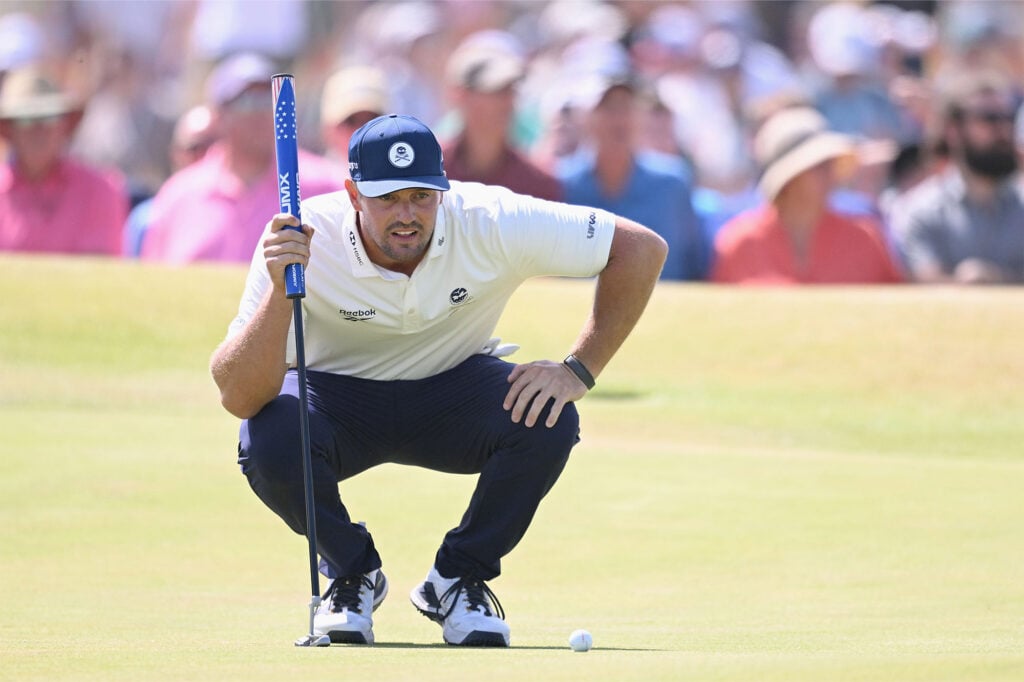 Bryson DeChambeau of the United States lines up a putt on the seventh green during Day One of the The 154th Open Championship at Royal Birkdale on July 16, 2026 in Southport, England | Source: Stuart Franklin/R&A/R&A via Getty Images