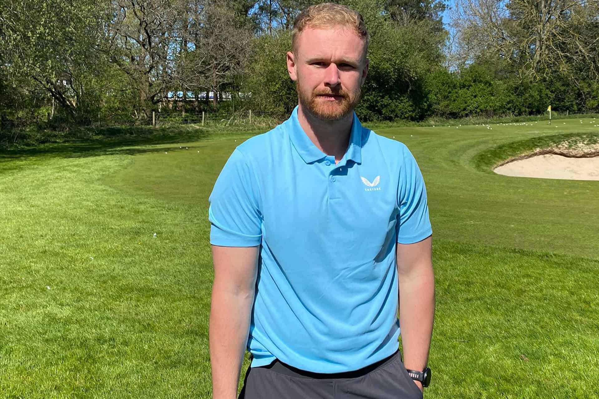 Castore Men’s Golf LVS Engineered Knit Short Sleeve Polo Top | Source: NCG