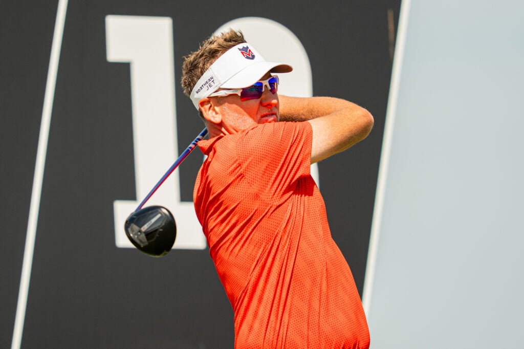 Ian Poulter of Majesticks Golf Club during the practice round before the start of LIV Golf Virginia at Trump National Golf Club on Tuesday, May 05, 2026 in Sterling, Virginia. (Photo by Mateo Villalba/LIV Golf)