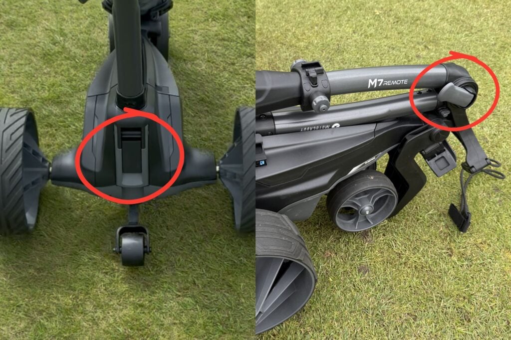 Motocaddy Remote trolley folding mechanism | Source: NCG